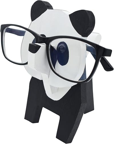 VIPbuy Panda Shaped Wood Glasses Holder 3D Puzzle Eyeglass Stand 10x11x15cm