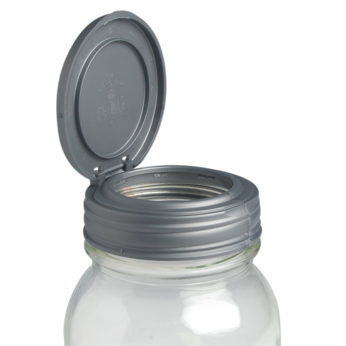 reCAP Mason Jars FLIP Regular Mouth Canning Jar Lid Silver Single Free