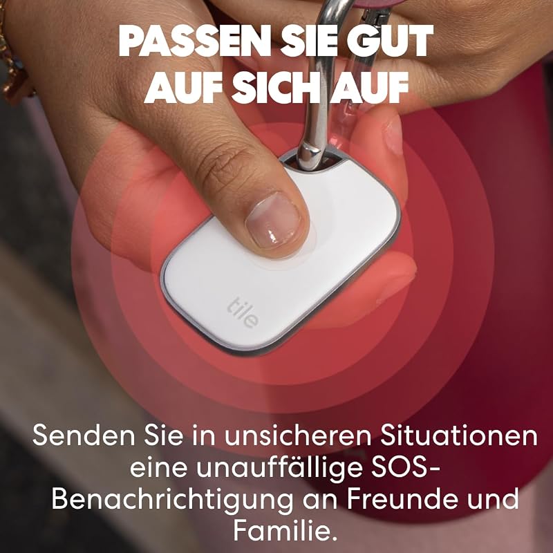 Tile Pro - Leistungsstarker Bluetooth-Tracker, Schlüssel- und Gegenstandsfinder für Schlüssel, Taschen und mehr. iOS- & Android-kompatibel. Handy-Finder. 4er-Pack (Schwarz/Weiß)