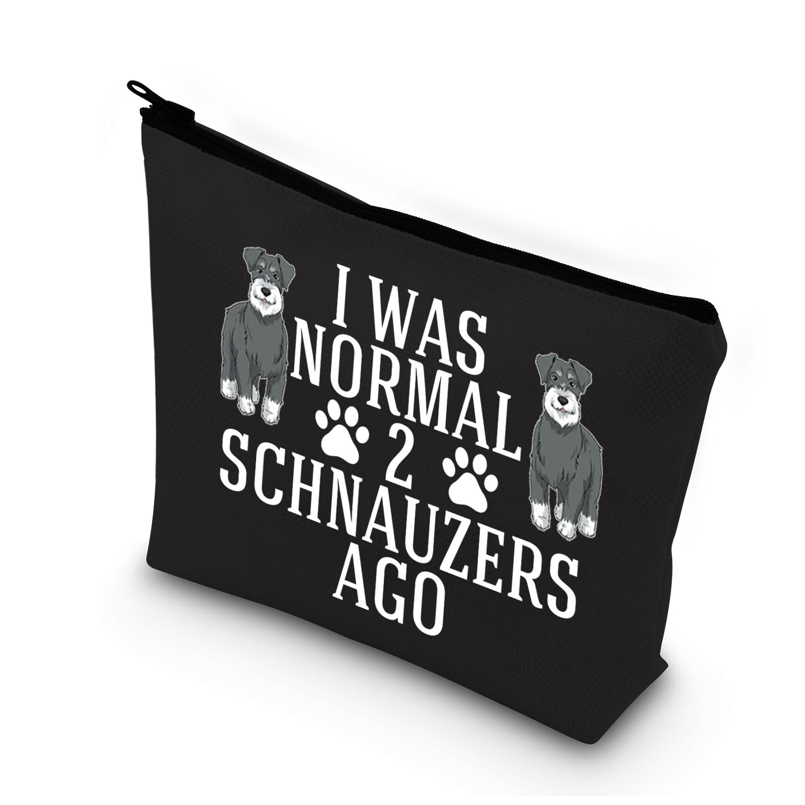 PLITI Schnauzer Makeup Bag Schnauzer Lover Gift I was Normal 2 Schnauzers Ago Schnauzer Mom Gift Schnauzer Dog Owner Gift (Normal 2 Schnauzers blU)