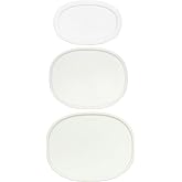 Corningware 3-Pc F-2-PC, F-12-PC, F-15-PC French White Replacement Lids | Oval Shapes | Fits 2.5-Quart | 1.5-Quart &amp; 15-Ounce Dishes | BPA-Free Plastic | Non-Porous Surface | Top Rack Dishwasher Safe