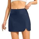 Rdruko Women's Swim Skirts High Waisted Tummy Control Bathing Suit Skirts Bottoms with Pockets Built-in Shorts