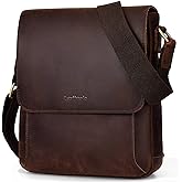 Leathario Crossbody Bag for Men Genuine Leather Small Messenger Shoulder Purse Side Vintage Satchel for Work Business Daily