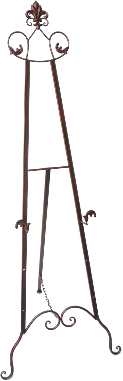 Designstyles Decorative Metal Easel Stand Adjustable Floor Display For Art Pieces Signs Mirrors And Chalk Dry Erase Boards 59 Tall Antique