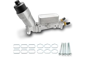TINJO 5184294AE Aluminum Engine Oil Cooler Fit For 2011-2016 Dodge Challenger/Charger/Durango/Grand Caravan/Journey/Grand Cherokee 3.6L V6 & Oil Filter Housing Adapter Assembly Replace# 5184304AE, 5184304AF