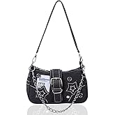 Y2K Purse Shoulder Bag for Women, Top Handle Handbag Small Goth Punk Hobo Clutch Purses Trendy Underarm Bag