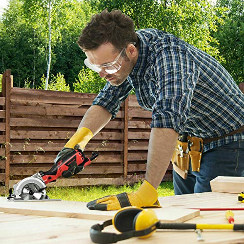 Mekas Solutions Electric Mini Circular Saw Handheld Cutting Tool Accessory Kit 3500 Rpm 5.8 Amp Tools for Wood Cutting - Thumbnail 3