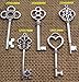 SL crafts Mixed Set of 50 Skeleton Keys Key charms in Antique Silver 53-68mm
