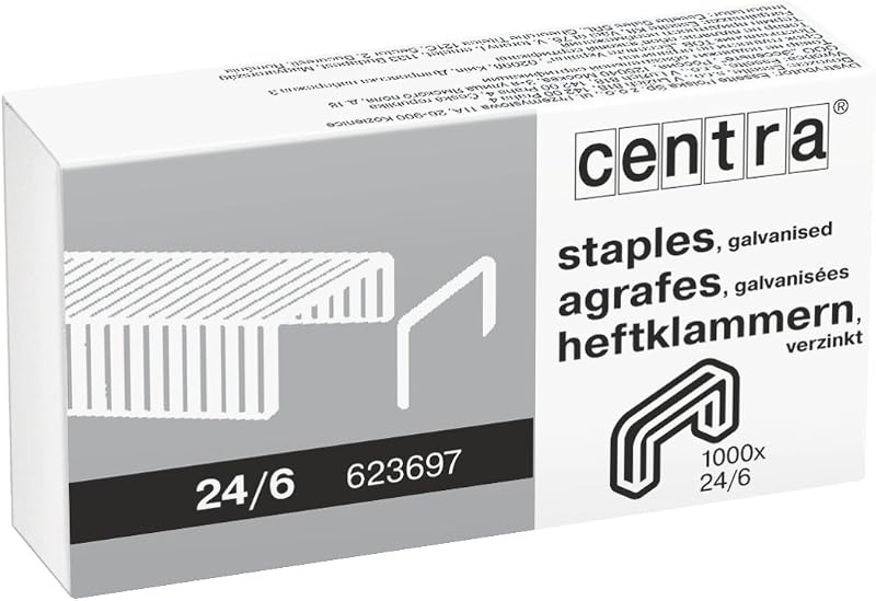 Centra 24/6 mm Galvanised Staples Box of 1000