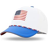 BROMZ Kids Youth American Flag Trucker Hat, Waterproof Quick Dry Snapback Hats, USA Baseball Cap for Boys Girls 5-15 Years