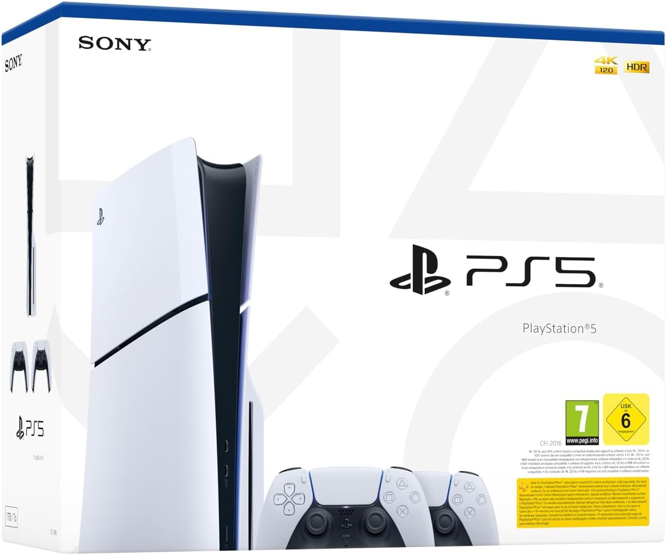 Sony, PlayStation 5 Édition Standard, PS5 Avec 2 Manettes Sans Fil Dualsense, Couleur : Blanche
