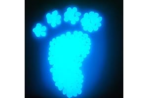 AJUWAA Glow Pebbles, 100 pcs Blue Glowing Rocks, Glow in The Dark Stones for Outdoor Decor, Garden Lawn Yard, Luminous Pebbles for Landscaping, Walkway Pathway, Aquarium Fish Tank Rocks