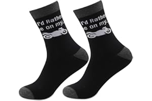 MBMSO Motorcycle Socks 2 Pairs I'd Rather be on My Motorbike Sock Funny Motorcycle Gifts for Motorbike Riders Biker (Socks)