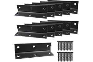 L Bracket,Heavy Duty Corner Brace,Stainless Steel Shelf Bracket,Black Large Angle Brackets, Metal Braces for Wood Aufuga (10, 4*1*1inch)