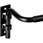 ENJOYBASICS 30-86" Wrap Around Curtain Rod, Quick Curtain Change, Black | Blackout Curtain Rod, Maximum Block Light for Sleep, Flexibly Adjustable Length to Fit Any Room, No Sagging, Easy to Install