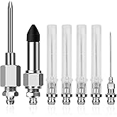 Auckyeer Grease Gun Needle Tip Kit 7 Pcs, 5 Grease Gun Needle Tip Mouth + 1 Rubber Adapter + 1 Grease Needle Dispenser, Beari