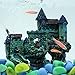 Tfwadmx Aquarium Decorative Castle Fish Tank Ornament Artificial Betta Cave Fish Hideout Super Magical Simulation European Villas Blue