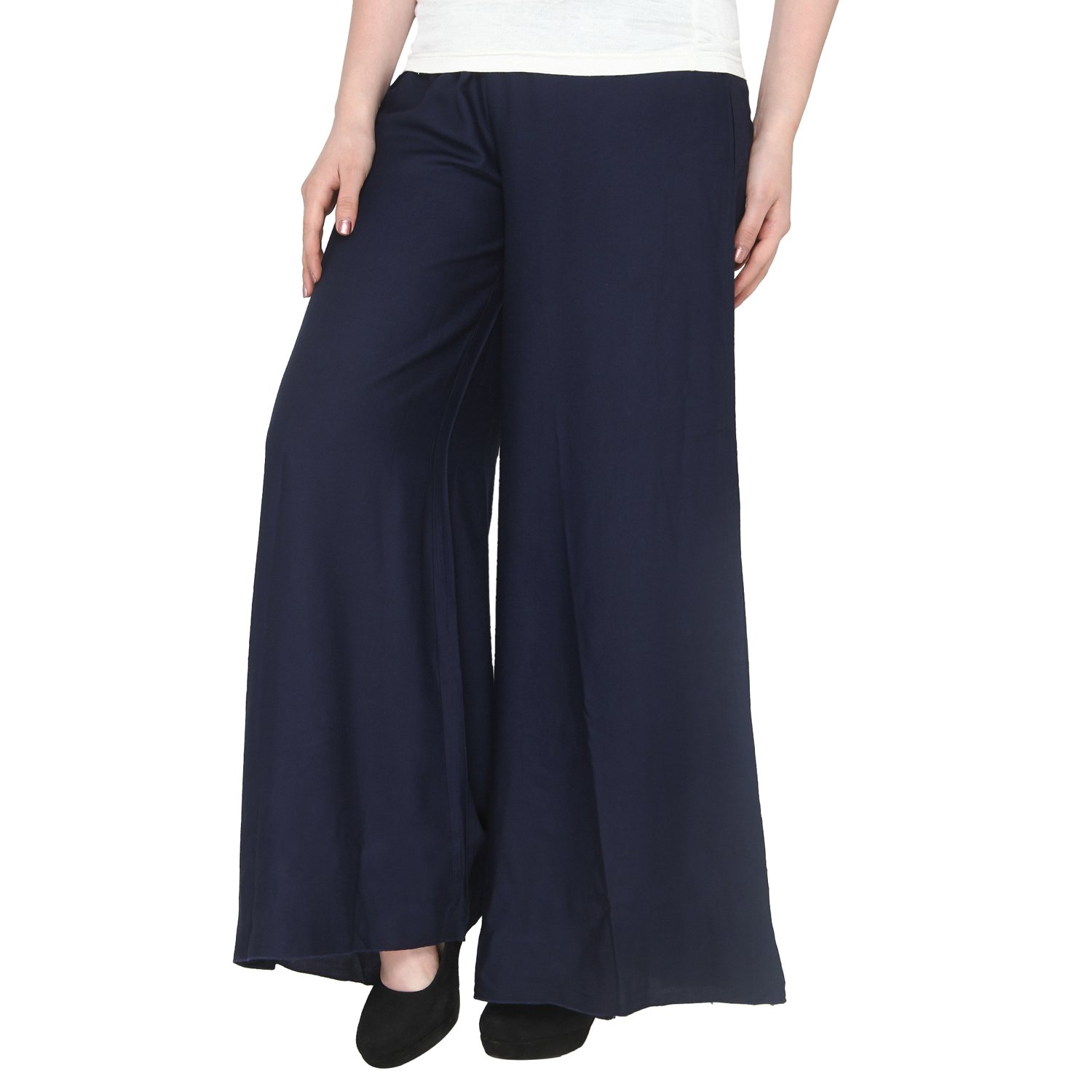 p-nut women's solid rayon palazzo