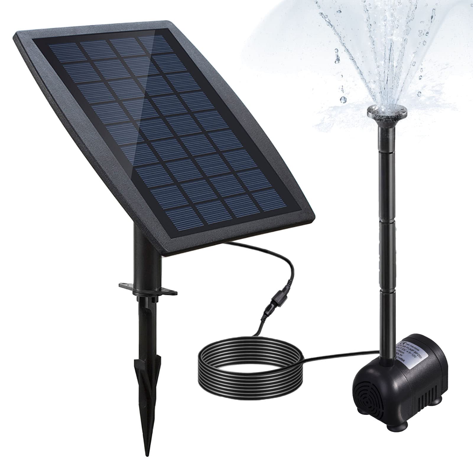 Anself Solar Water Pump, 9V 2.5W Power Panel Pump Landscape Pool Garden Fountains Pluggable Fountain