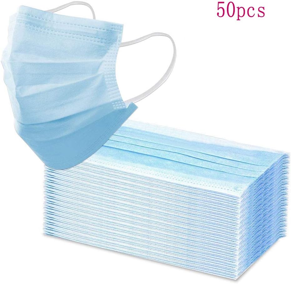 nuosife 50 Pcs Professional Disposable Face Masks Medical Mouth Cover 3 Layer Protect 100% Cotton, Reusable or Disposable