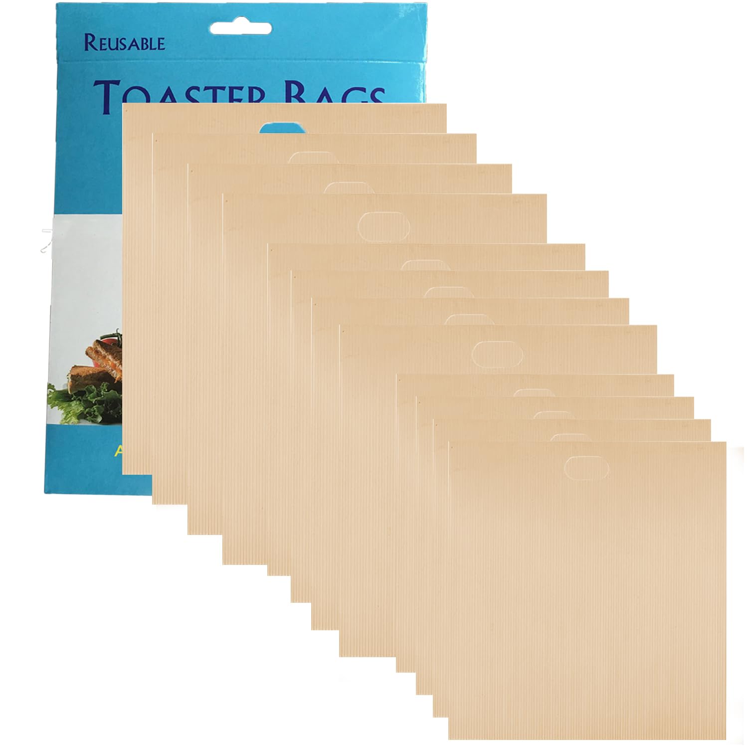 Photo 1 of 8 Pack Toaster Bags Nonstick Reusable Easy to Clean for Grilled Cheese Sandwiches Toast Bread Snacks (8)