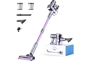 Lubluelu Cordless Vacuum Cleaner, Stick Vacuum Cordless Rechargeable with Lightweight 235W Brushless Motor, Self-Standing and Handheld Design for Carpet, Hard Floor and Pet Hair (Purple)