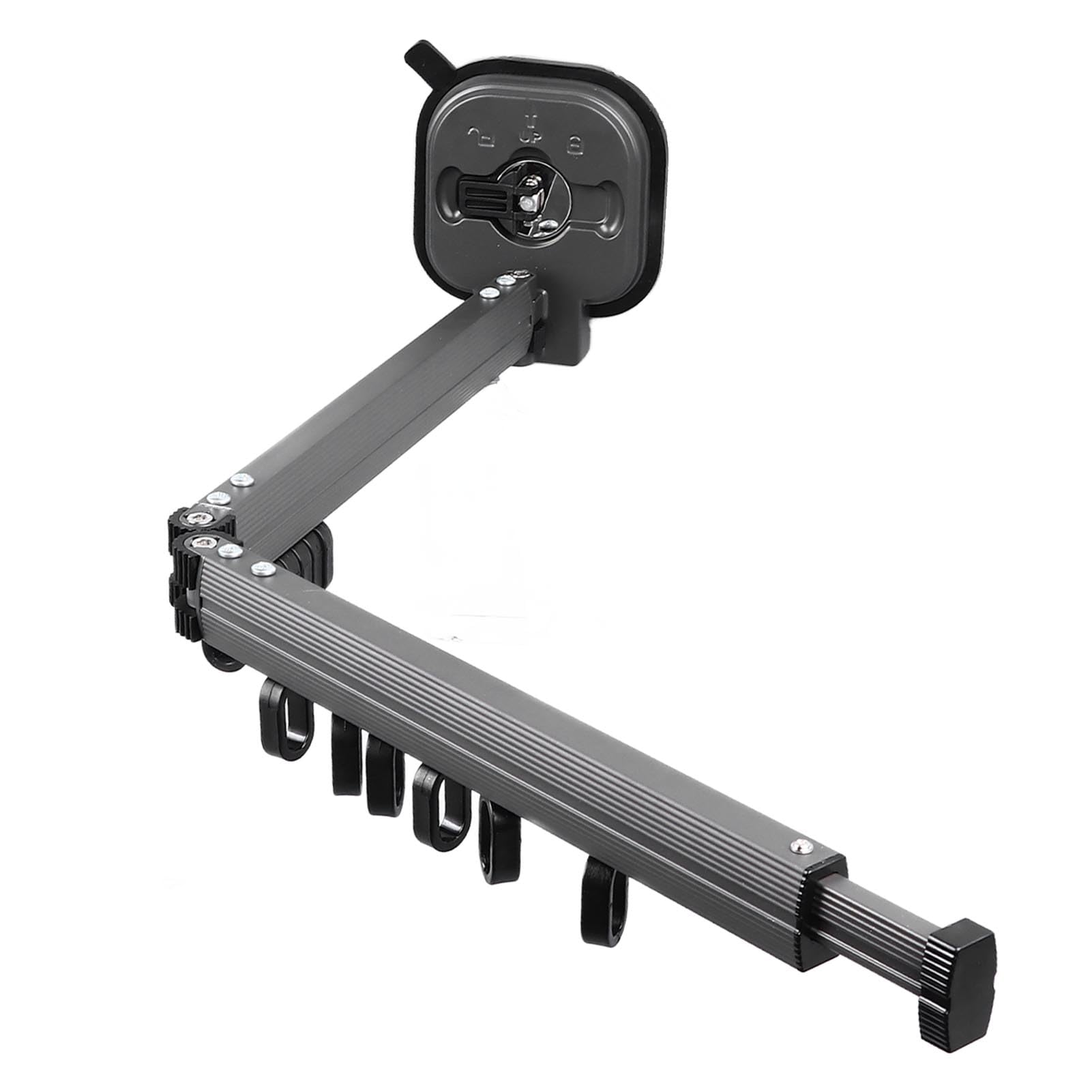 Kadimendium Retractable Clothes Drying Rack, Bifold Clothes Hooks Suction Cup Easy Installation Wall Mount Folding Clothes Drying Rack Aluminum Alloy for Laundry