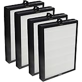 PUREBURG Replacement Filter Compatible with MOOKA M200L Air Purifier,4-Pack H13 HEPA Activated Carbon 3-Stage Filtration Air Clean Dust VOCs Odor