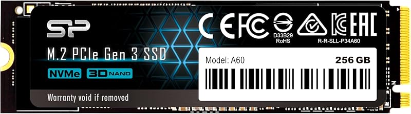 Silicon Power PCIe Gen3x4 NVMe SSD 256GB M.2 2280 Internal 2100MB/s Read