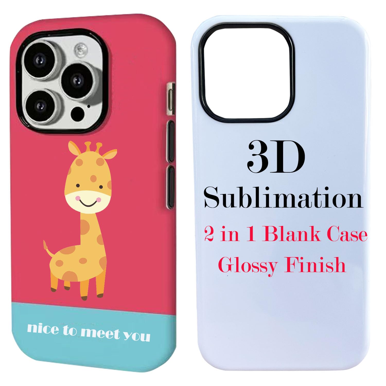 JUSTRY 5PCS 3D 2 in 1 Sublimation Film Phone Case for iPhone 11, 6.1-Inch Blank 3D Coated DIY Customizable Film Cases, Easy to Sublimate Bulk Covers Printable Support Wireless Charging Glossy