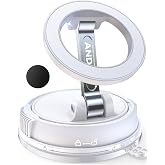 ANDERY Car Phone Holder for MagSafe [78+LBS Strong Suction &amp; 2400gf Magnetic] 360&deg; Rotating Desk &amp; Car Phone Mount, Phone Holders for Your Car for iPhone 17 Pro Max 16 15 14 13 12 Air Plus, White