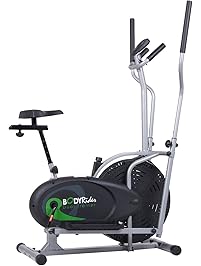 Body Rider BRD2000 Elliptical Trainer and Exercise Bike with Seat and Easy Computer/Dual Trainer 2 in 1 Cardio Home Office Fitness Workout Machine