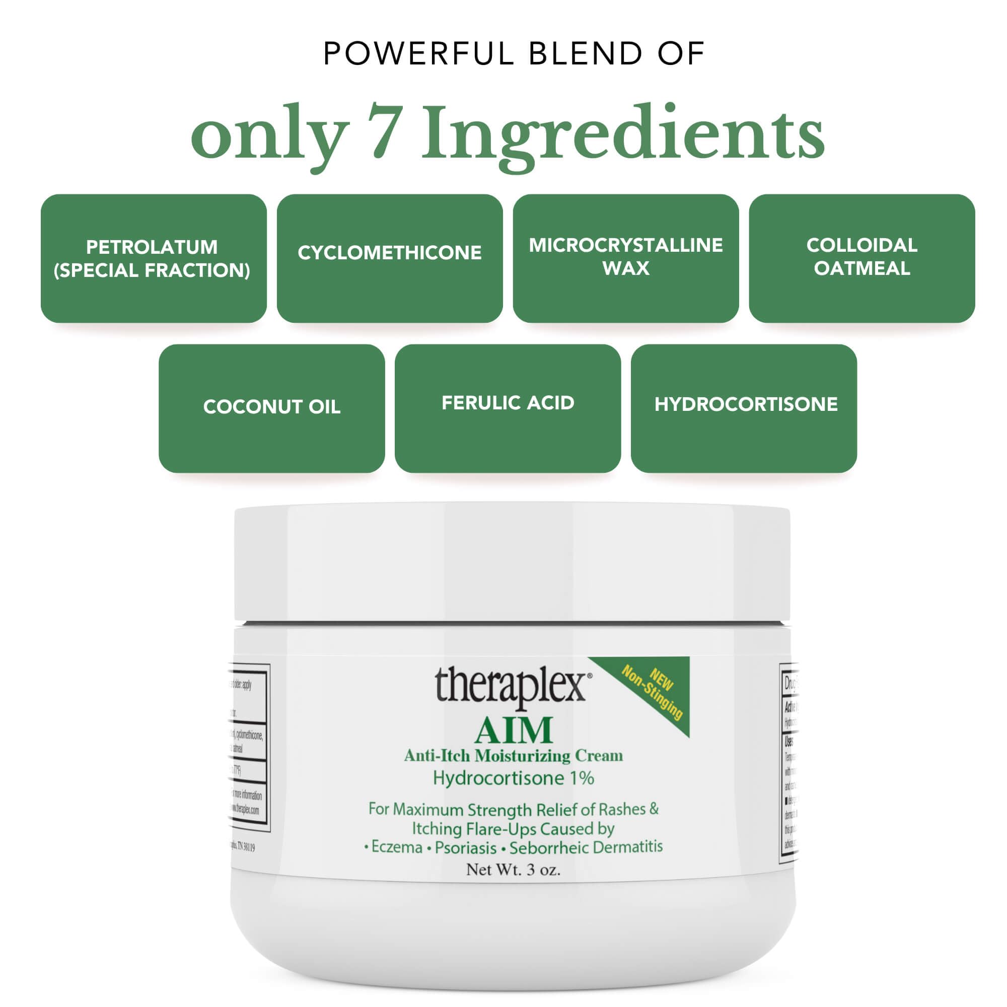 Theraplex AIM - Anti-Itch Moisturizing Cream (3 oz) - Non-stinging, Relieves Itching, Rashes, Flare Ups - Helps Repair & Restore the Skin's Natural Protective Barrier