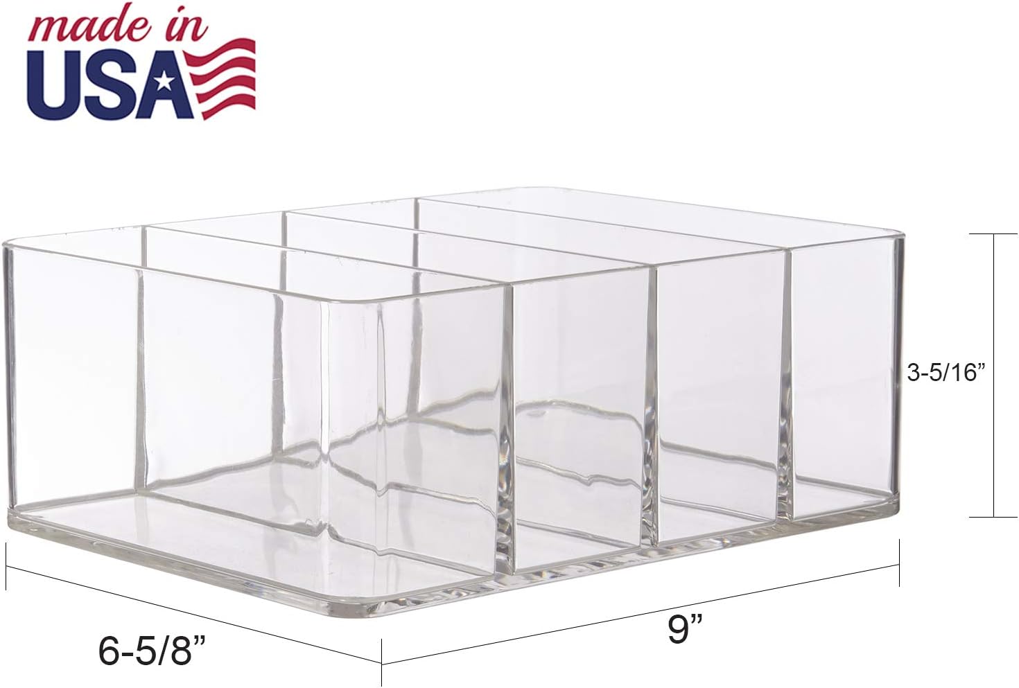 Stori Clear Plastic 4 Compartment Vanity Organizer Amazon Co Uk Kitchen Home