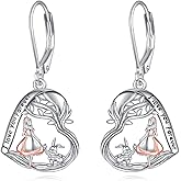 Vadmans Alice Rabbit Earrings Sterling Silver Wonderland Dangle Earrings Love You Forever Jewelry Gift for Women