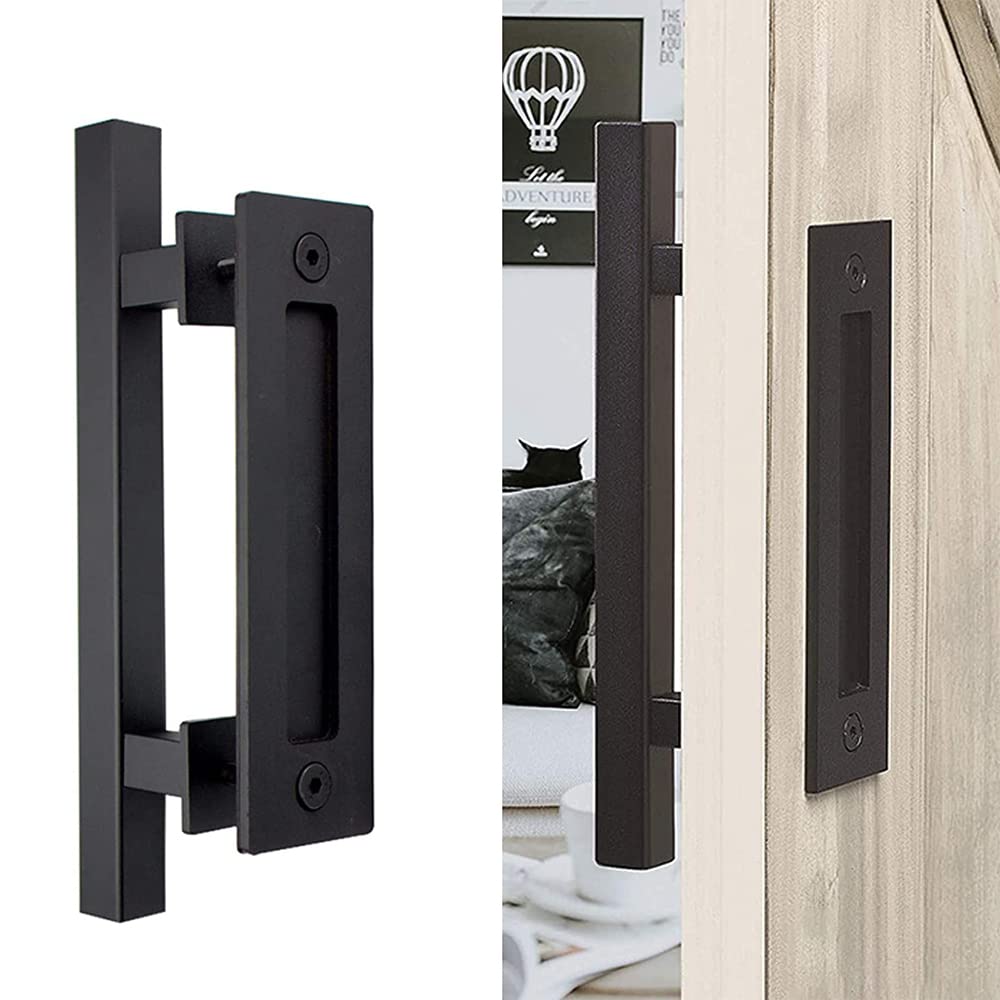 YANGHX Barn Door Handle 30cm Pull Handle for Sliding Barn Door Heavy-Duty Materials (Square)
