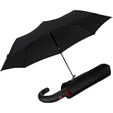 Knirps T.260 Medium Automatic Open Close Rain Umbrella with Curved Handle and Carrying Case - Compact Windproof Travel Umbrellas for Adults, 97cm Diamteter