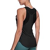 icyzone Racerback Workout Tank Tops for Women, Quick Dry Yoga Athletic Fitness Running Gym Top