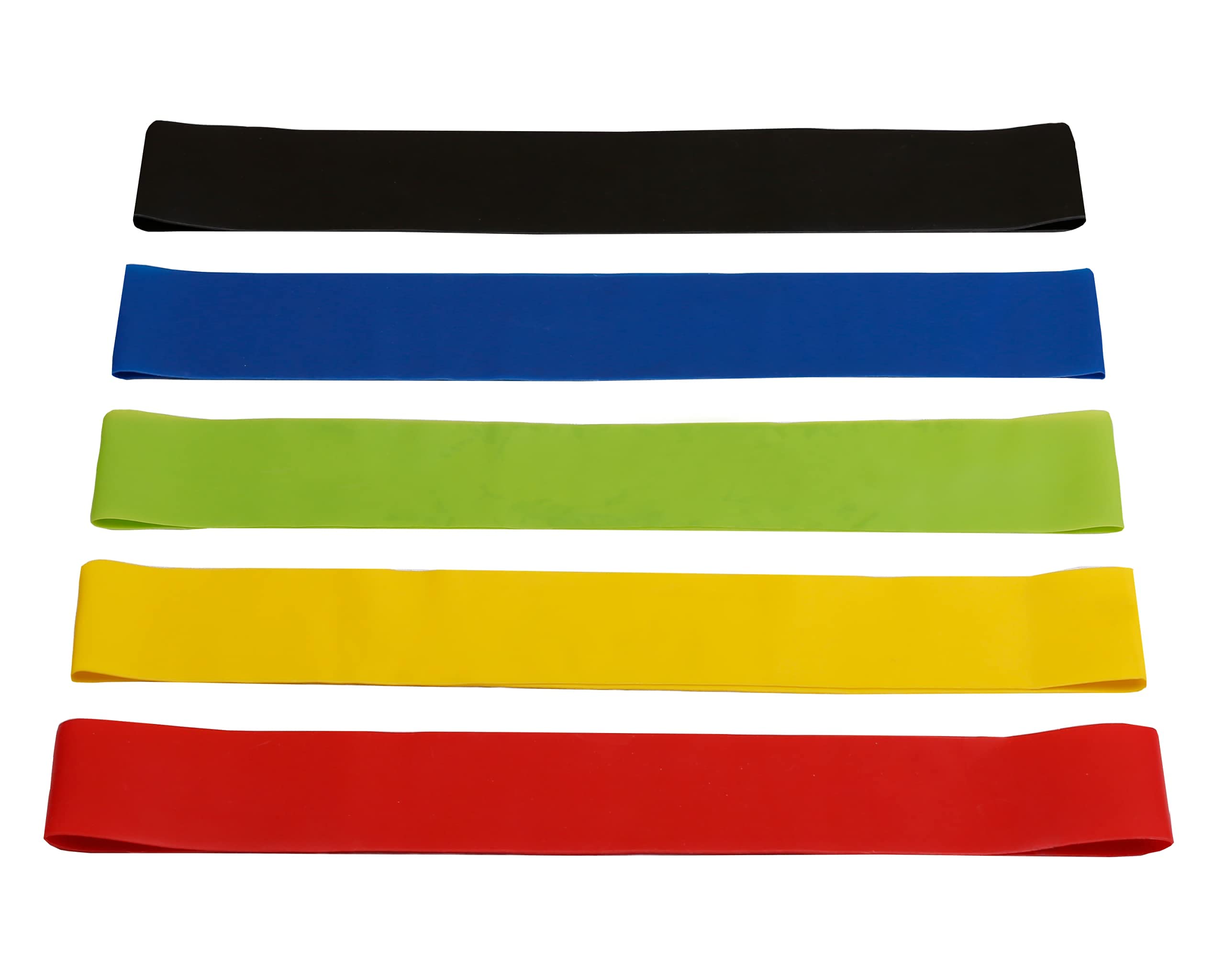 Pack of 5 Resistance Bands Set - Natural Latex Elastic Exercise Equipment for Fitness, Strength, Yoga, Pilates, and Physiotherapy (Multicolour)