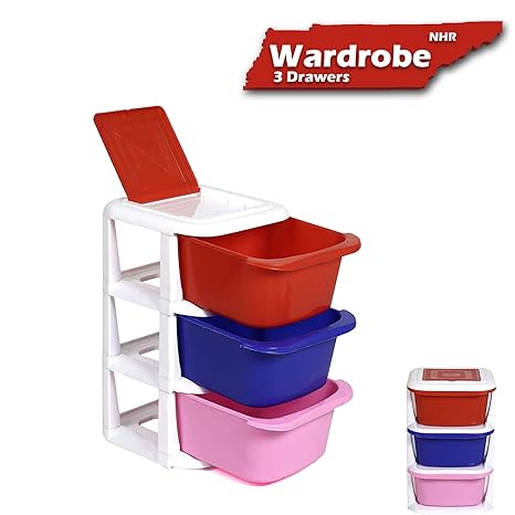Nhr 3 Extra Large Multipurpose Plastic Storage Modular Drawers