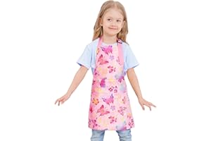 WERNNSAI Kids Art Aprons for Cooking, Painting Apron Art Smock for Girls Boys