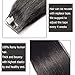 Benehair Remy Tape in Hair Extensions Human Hair Natural Black Seamless Skin Weft Tape in Real Human Hair Extensions Straight Hair 16 Inch 30g #1B 20 pcs