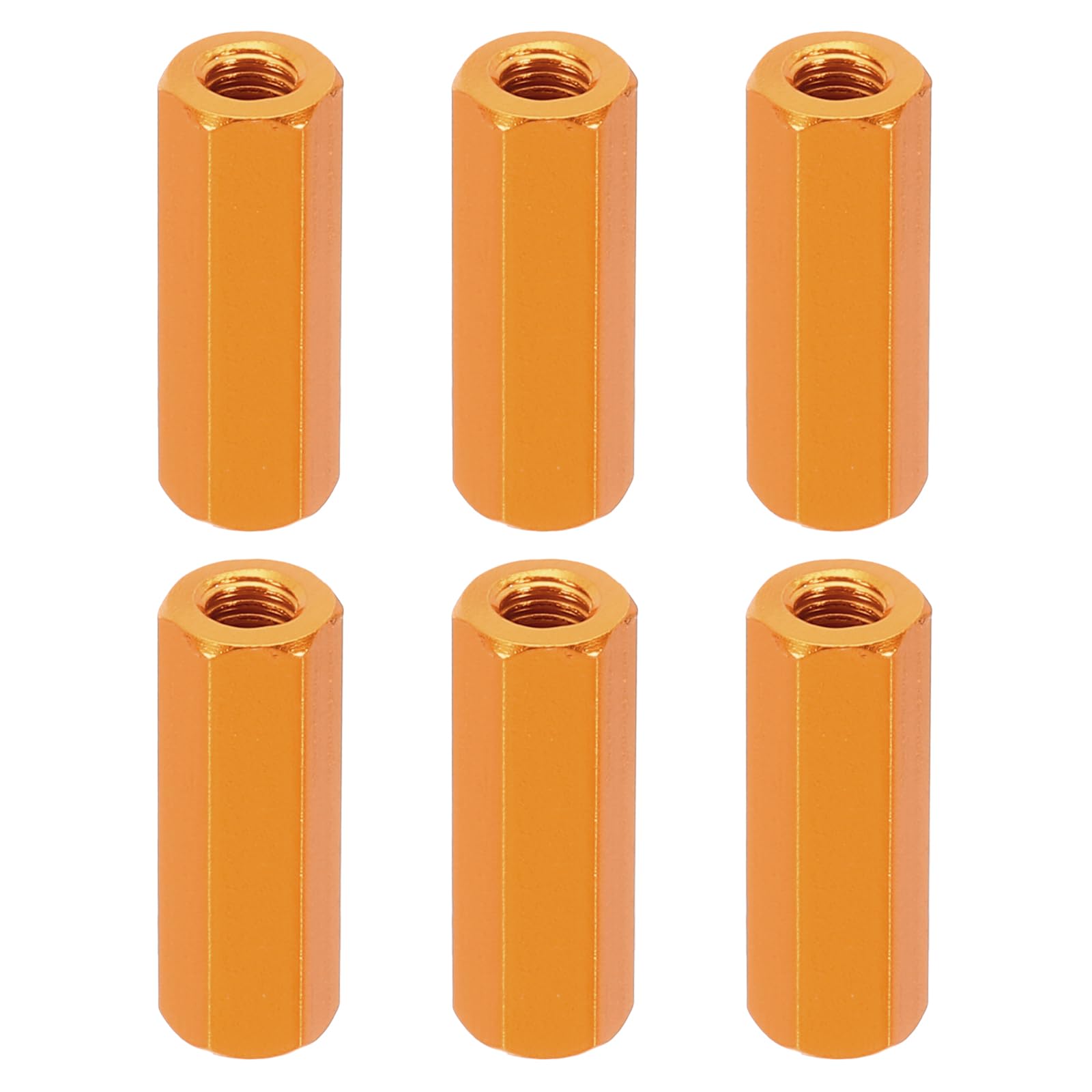 PATIKIL M3 Hex Nuts, 6pcs Aluminum 20mm L Female Metal Spacer Screw Standoff for M3 Screw Bolts, Golden