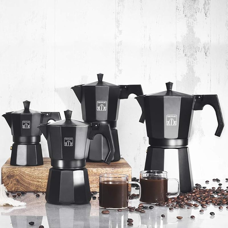Cafetera italiana Cumbia Mokclassic 600 Black, 300ml, De aluminio con capacidad para 6 tazas de café en color negro, apta para todo tipo de cocinas y fácil de limpiar — foto 7 de 8