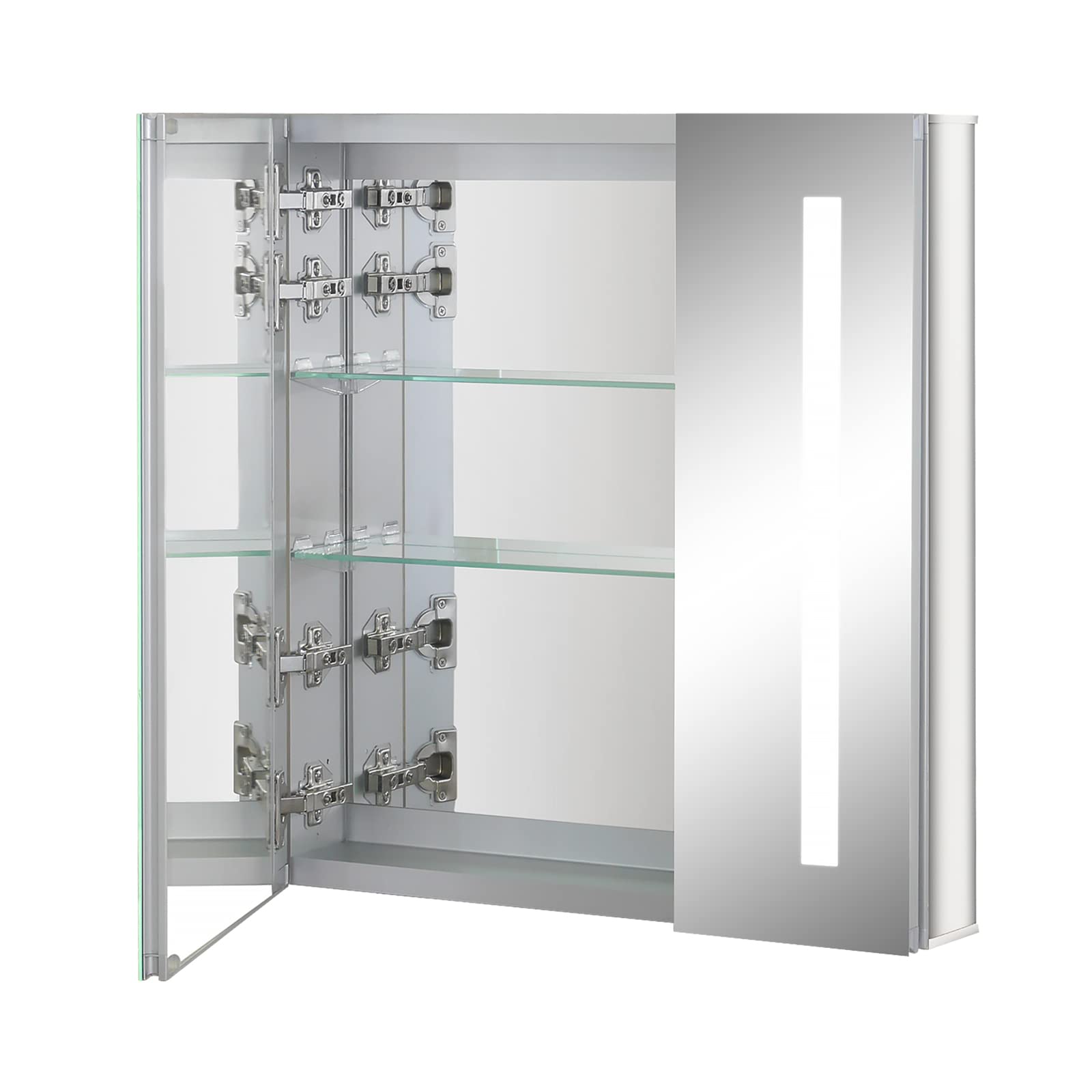 Fundin LED Bathroom Mirror Medicine Cabinet with Defogger, Dimmer, Outlet and USB Charger, Wall Medicine Cabinet 24