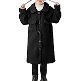 grehava Long Coat for Girls Fleece Jackets 4-7 Years Knee-Length Lightweight Coats