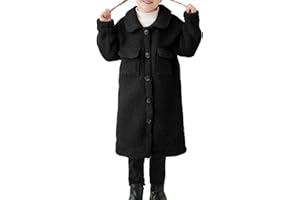 grehava Long Coat for Girls Lightweight Fleece Jackets 4-7 Years Knee-Length Winter Warm Coats