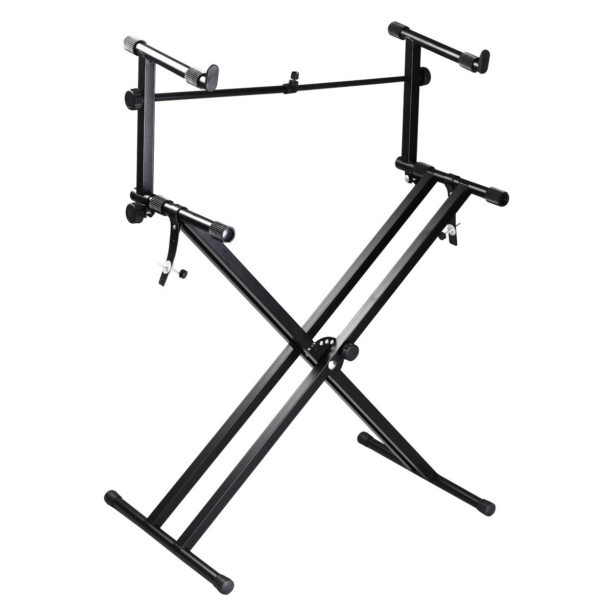 Doubled Keyboard Stand w/ Locking Strap 2 Tier Midi Controller
