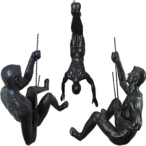 A.B Crew Unique Design Resin Made Climbing Man Wall Art Home Decor Sculpture(3 Pieces)