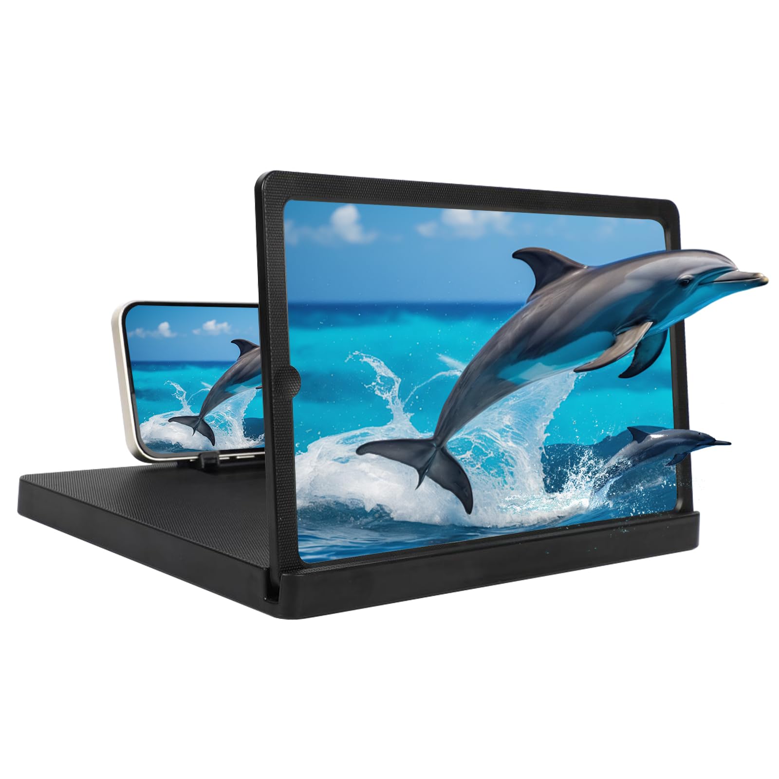 Photo 1 of Big Screen Phone Magnifier, 2026 New 3D HD Screen Expander, Movie Screen Amplifier Foldable Phone Stand for Travel, Portable Magnifying Screen for Elderly (12 inch)
